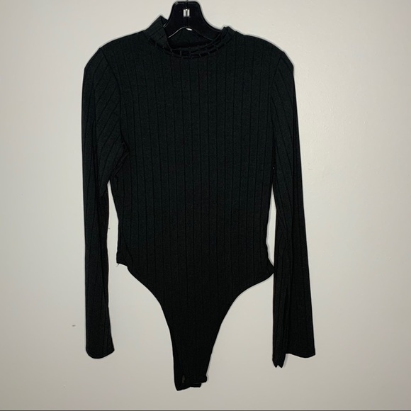 Nasty-gal ribbed black bodysuit | Size US … - Picture 2 of 10